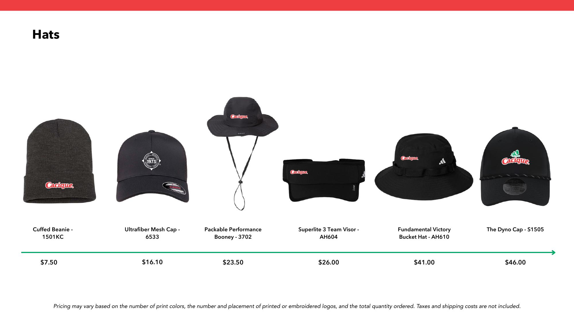 Hats lineup