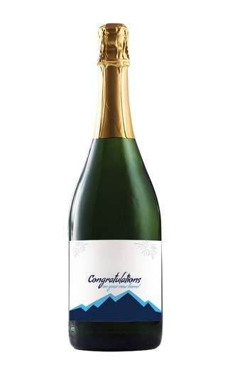 Labeled CA Champagne Sparkling Wine with Full-Color Custom Label